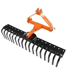 3-Point Landscape Rake 5 FT For Category-0 Tractor Hookup Landscaper Grass Comb