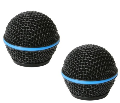 2 Pack Black Replacement Steel Mesh Grill Microphone Head For