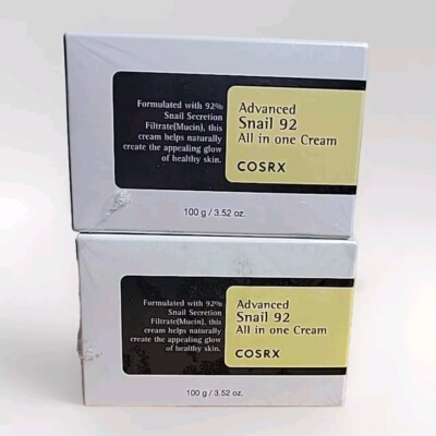 2x COSRX Advanced Snail 92 All in one cream 100ml Ea (EXP In 2027 Both)