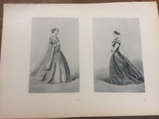 Antique 1904 Reproduction Etching 2 sided Fashion Costume Clothing Dresses 1