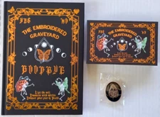 Embroidered Graveyard Oracle. OOP First Edition 68-Card Deck, HC Book & Pin.