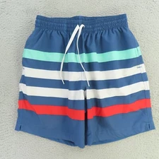 Chubbies Swim Trunks Mens Small Blue Red Striped Mesh Lined Board Shorts