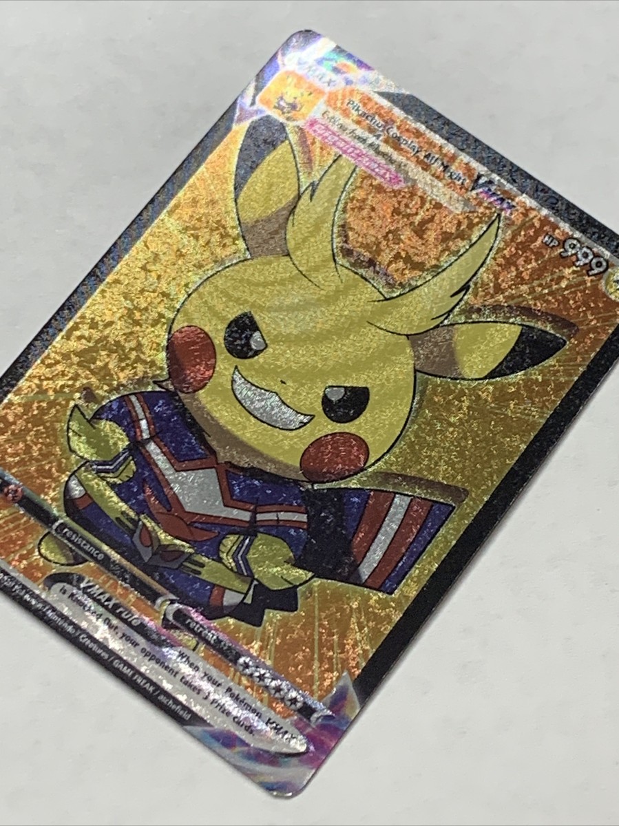 Pikachu Cosplay All-Might MHA Pokémon Custom ACG Goddess Card Holo Foil  Anime