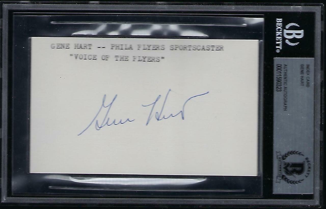 GENE HART d.99 Houston Mall signed 3x5 index F card the of VOICE Ranking TOP13 Philadelphia