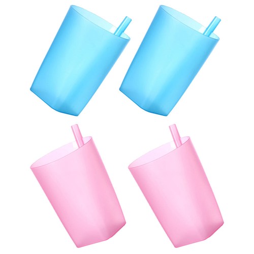 4 Pcs Candy Colored Sip Cup Child Toddler Baby Straw Cups for Kids