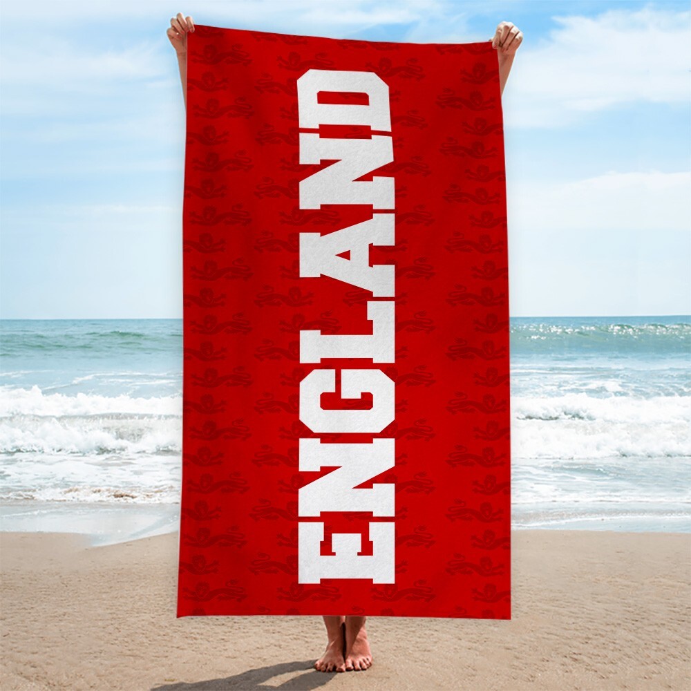 ENGLAND Beach Towel Retro Football Holiday Lions Red & White | eBay