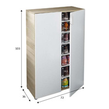 Scarpiera Multiuso Mobile  in Legno MDF Salvaspazio 2 Ante 7 Ripiani Armadietto