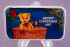 1987 Merry Christmas Original Mint Enamel 1 oz Silver Art Bar Duane Spellman #37