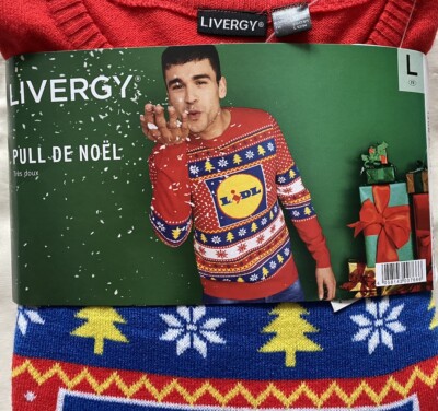 Pull De Noël Lidl édition Limitée Collector, Taille XL, Multicolore - Neuf Avec étiquettes