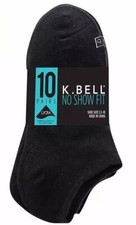 K. Bell 10 Pairs Ladies' No Show Socks Super Soft Cotton