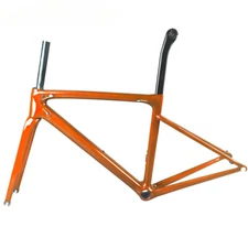 700C AERO Carbon Fiber Road Bike Frameset Internal Cable Routing Rim V-Brake