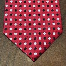Geoffrey Beene Red Black Hand Made 100 Silk Men  s Neck Tie Made In China