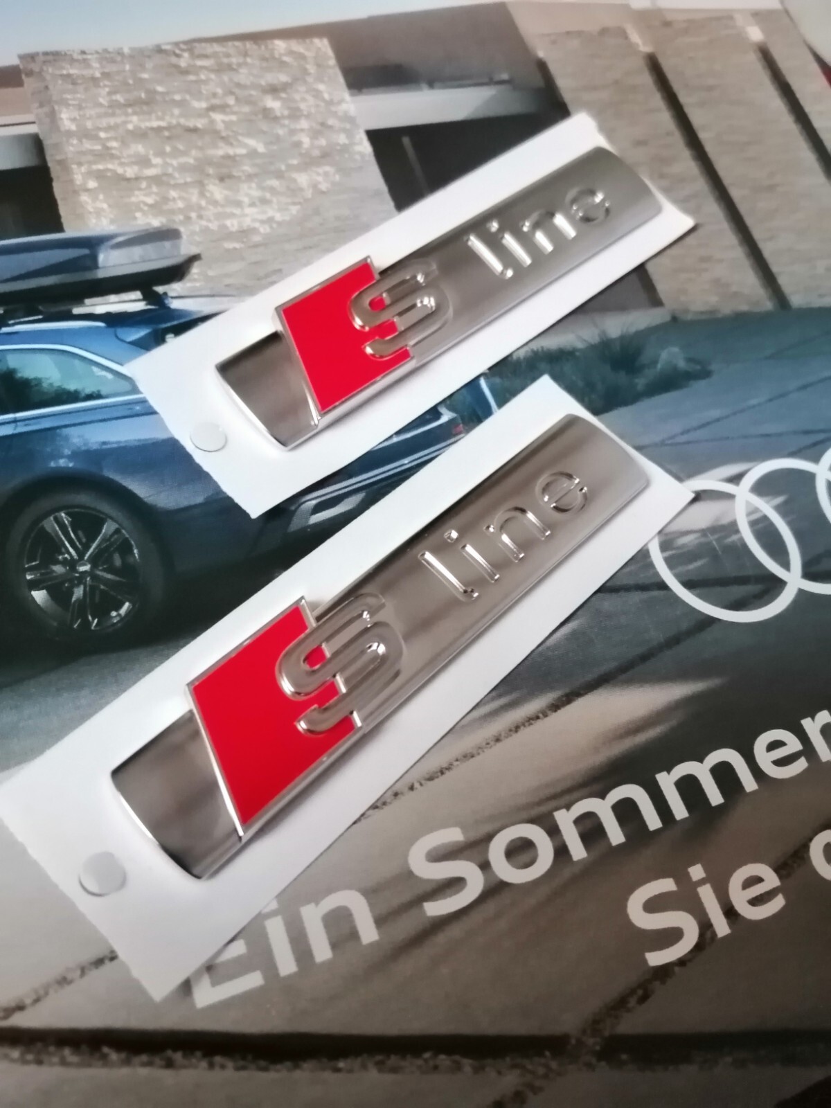 Original AUDI S-Line Schriftzug Logo Zeichen Emblem 2 Stück