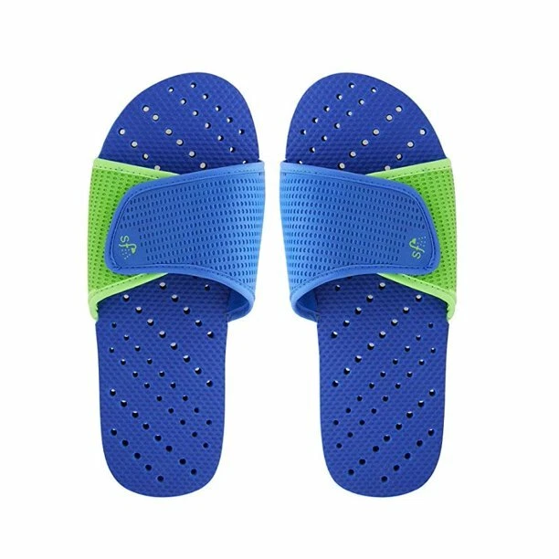 Showaflops Mens Antimicrobial Shower Water Flip Flop Slide