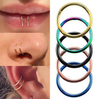 Buy JFORYOUFake Nose Rings Stainless Steel Inlaid CZ Faux Piercing Jewelry  Fake Nose Ring Spring Clip on Circle Hoop No Pierced Septum Nose Ring Women  Men Online at desertcartINDIA