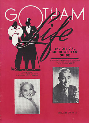 Skeets Gallagher ''GOOD NIGHT LADIES'' Sonja Henie 1945 New York's ''GOTHAM LIFE''