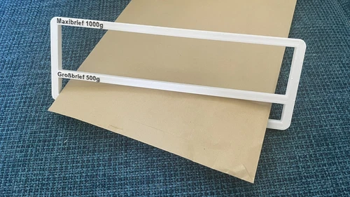 Postschablone für Maxi & Großbrief - robust formstabil 8mm weiß Made in Germany