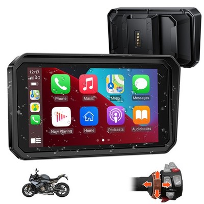 for BMW Motorcycle CarPlay & Android Auto Dual Bluetooth, 6'' Waterproof GPS 