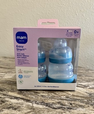 MAM Easy Start Anti-Colic Baby Bottles 5oz 2 CT Slow Flow Nipples Bears SF0229