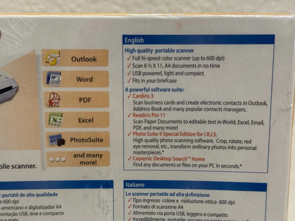 IRISCAN EXPRESS 2 PHOTO DOCUMENT PORTABLE USB SCANNER NIB - Image 4 of 4