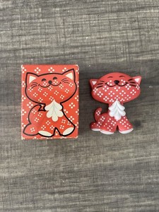 Vintage Avon 1973 Calico Cat Pin Pal Fragrance Glace - .02 oz - NOS