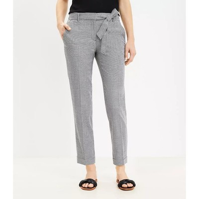 Loft The Devin Houndstooth Slim Cuffed Pant Size 16 