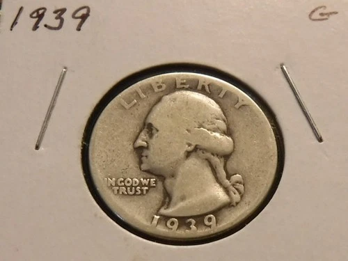 1939 Washington Quarter ~ Good condition ~ 90% silver ~ Decent