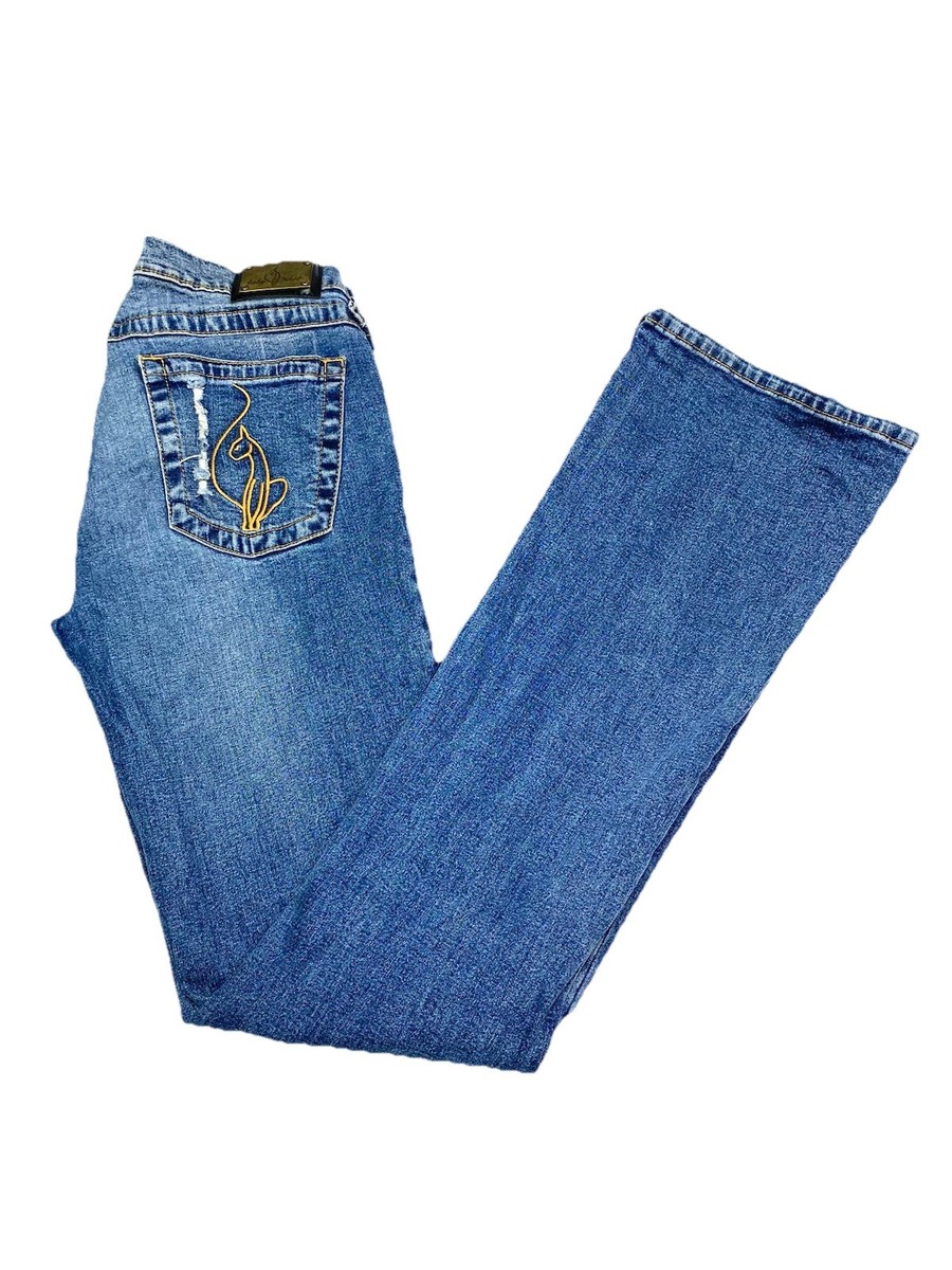 Vintage Y2K Baby Phat Low Rise Flare Leg Denim Jeans Size 5 Faded