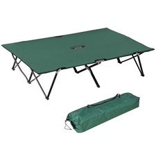 2 Person Portable Wide Folding Elevate Bed Camping Cot for Adults with Carry Bag