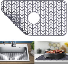 Silicone Protectors for Kitchen Sink, 26''X 14'' Sink Mat Grid for Bottom of Fa