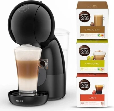 Máquina de cápsulas de café Krups Nescafé Dolce Gusto Piccolo XS KP1A3 1600W - negra