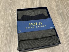 Polo Ralph Lauren Classic Pony Rib Knit Beanie Hat  Scarf Box Set Men  s O/S