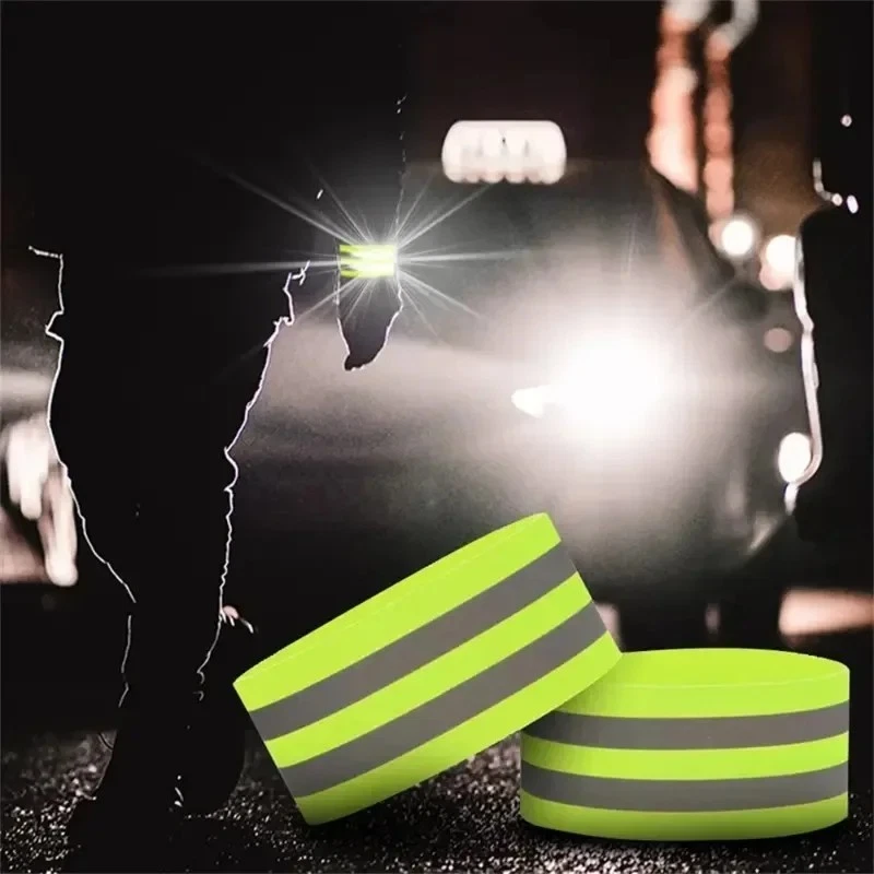2 x Reflective Hi-Vis Armbands Ankle Straps Adjustable Cycling Stretch Running - Image 4 of 4