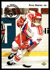 1992-93 Upper Deck #602 Pavol Demitra Czechoslovakia Rookie Hockey Card. rookie card picture