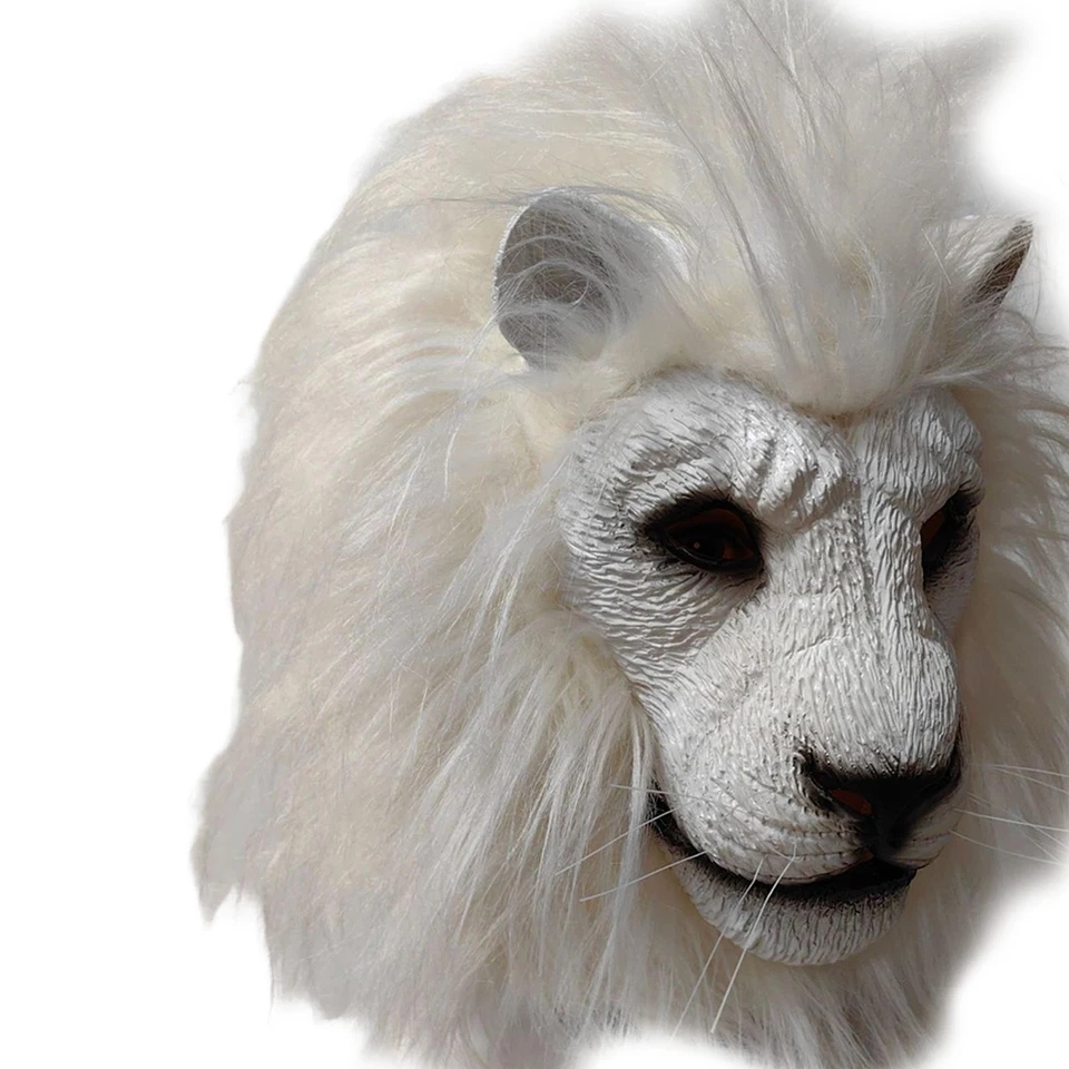 Máscara Cabeza de León para Hombres Mujeres Juegos con disfraces Vestir Cubierta Facial para Festival de Juegos de Rol Foto 4 de 4