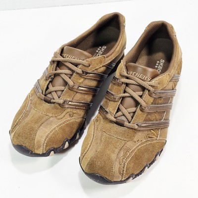 Skechers Womens 8.0 M Original Biker Patroller Sneakers Brown Suede 46480 