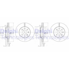 2X DELPHI BREMSSCHEIBEN 257mm BELÜFTET VORNE PASSEND FÜR CHEVROLET LACETTI