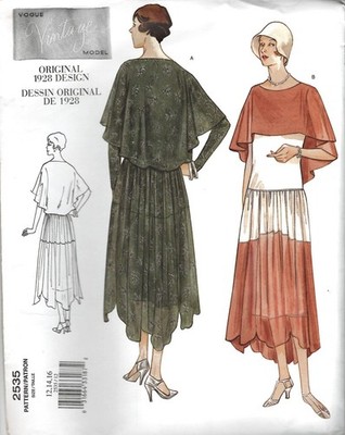Vogue 2535-Original 1928 Vintage Design Dress-Sewing Pattern