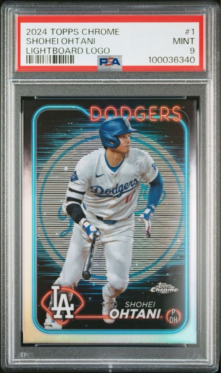 Shohei Ohtani 2024 Topps Chrome Lightboard Logo Refractor #1 PSA 9