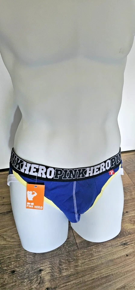 Hombres Sexy Rosa Héroe Baúl Bikini PARECE ENORME 2XL Azul Foto 3 de 4