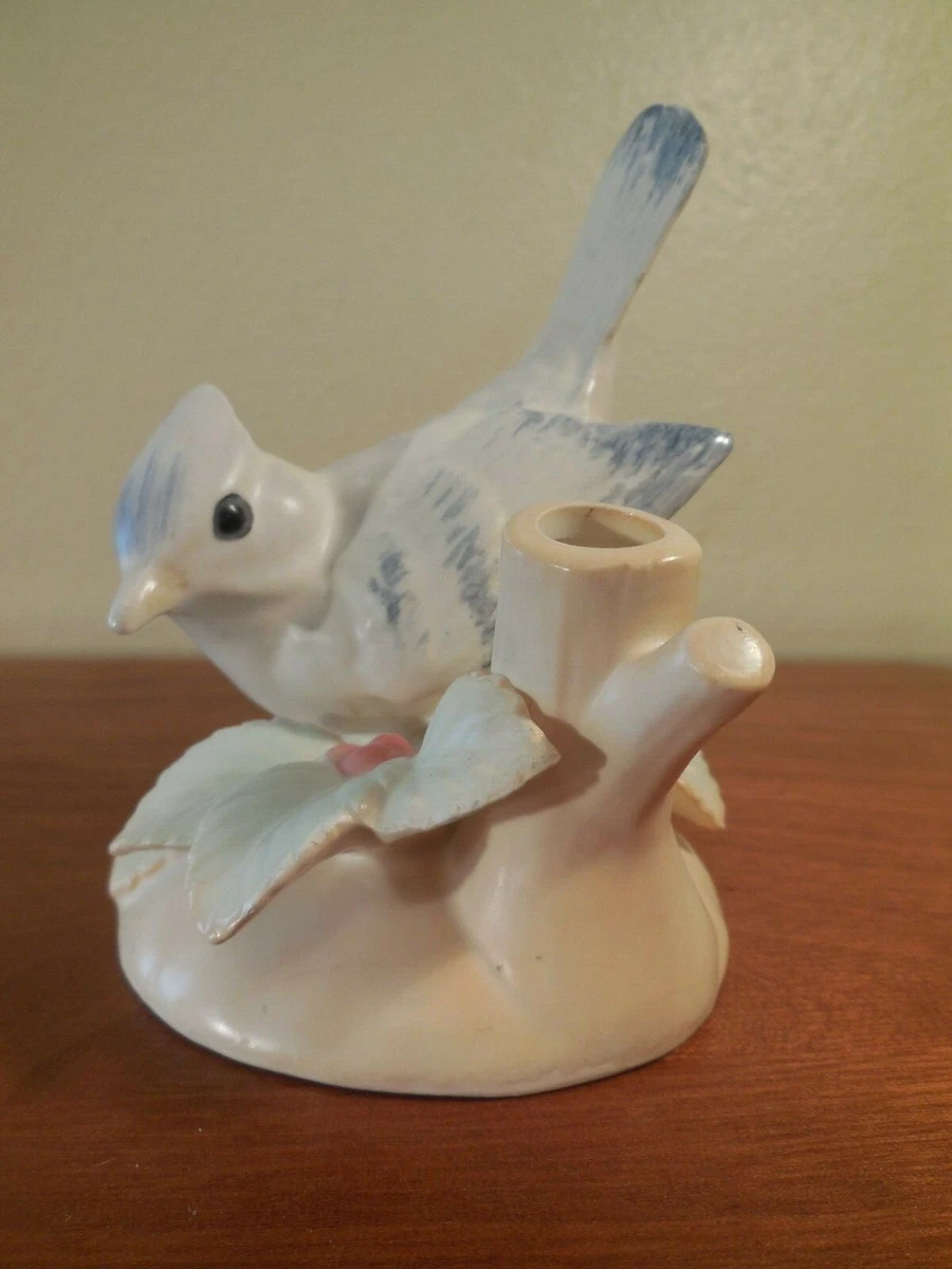 Vintage Fitz Floyd BLUE JAY Bird Figurine Pen Holder