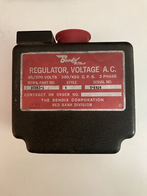 Bendix Red Bank 20B63-1 AC Voltage Regulator - 115/200v, 380/420 CPS, 3 Phase