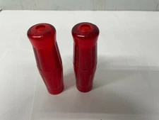 Honda Vintage style red Metal flake coke bottle street bike Grips 7/8" 130MM
