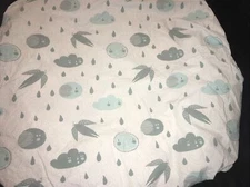 Land of Nod Night and Day Crib Toddler Bed Fitted Sheet Moon Cloud Blue White