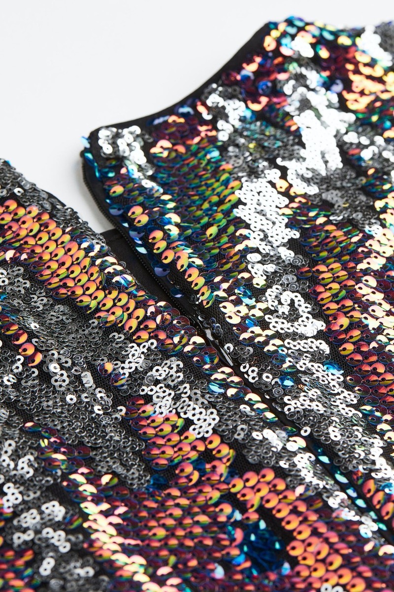 Robe Tunique H&M à Paillettes Zigzag - Multicolore - Taille M - Neuf Avec étiquettes