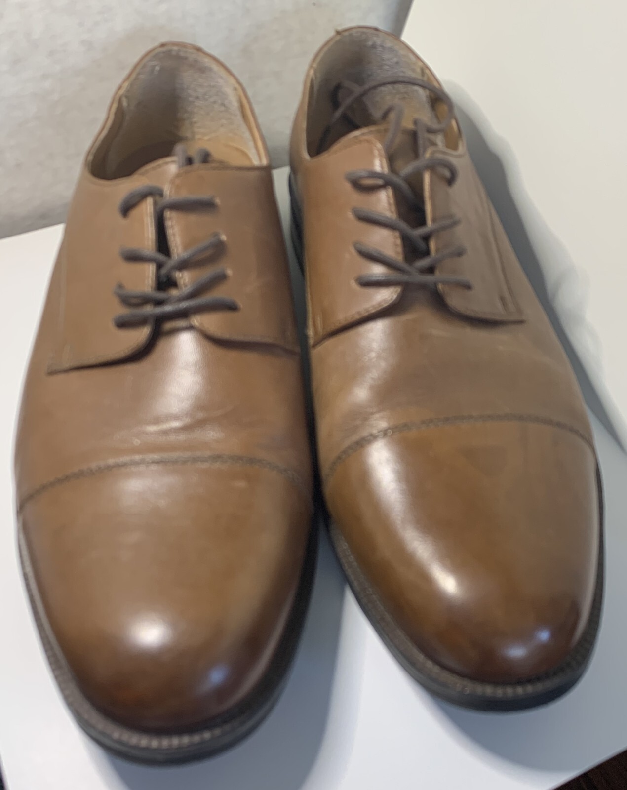 SAOLA SCARPE ELEGANTI CORE SWAG BASS FLEX PELLE COGNAC OXFORD DA UOMO TAGLIA 11W CLEAVER II