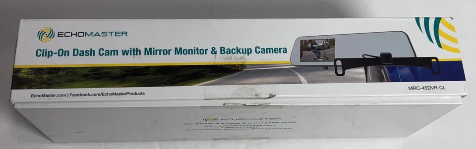 Echomaster Clip-on Dash Cam With Mirror Monitor And Backup Camera- Brand New - Image 3 of 4