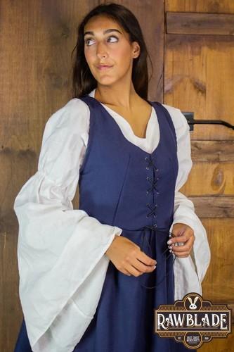 Medieval Marketta Surcoat Blue for LARP, Renaissance Faire, Cosplay - Foto 3 di 4