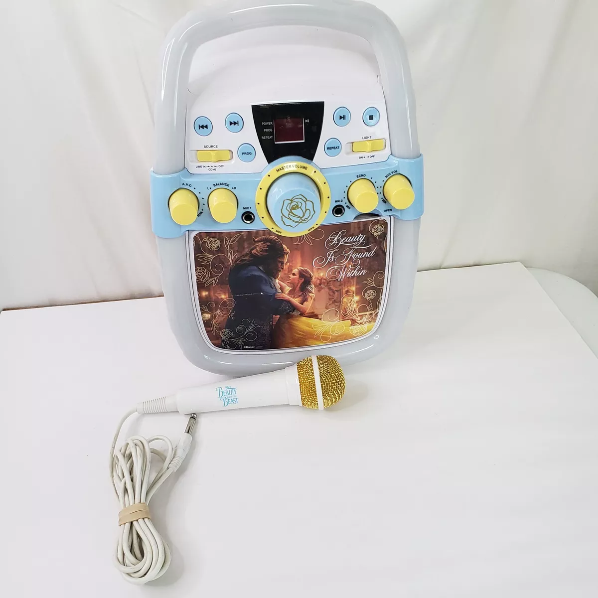 Disney Beauty & The Beast CD G Karaoke Machine With Bluetooth and