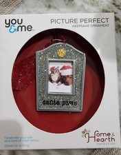 Ornament Pet Photo Keepsake Frame Santa Paws Home  Hearth Dog Cat